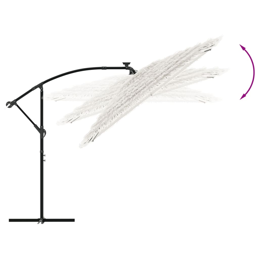 vidaXL Garden Parasol with Steel Pole White 290x290x238 cm