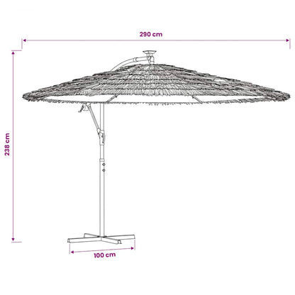 vidaXL Garden Parasol with Steel Pole White 290x290x238 cm