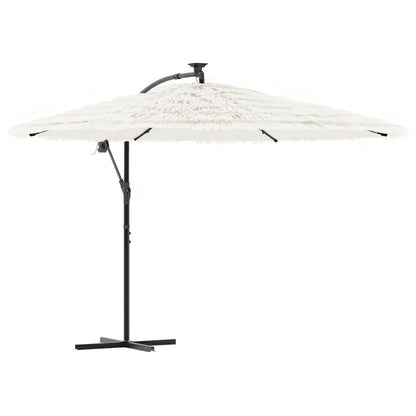 vidaXL Garden Parasol with Steel Pole White 290x290x238 cm