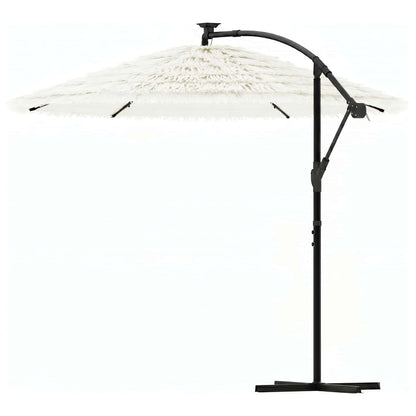 vidaXL Garden Parasol with Steel Pole White 290x290x238 cm