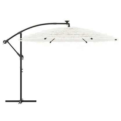 vidaXL Garden Parasol with Steel Pole White 290x290x238 cm