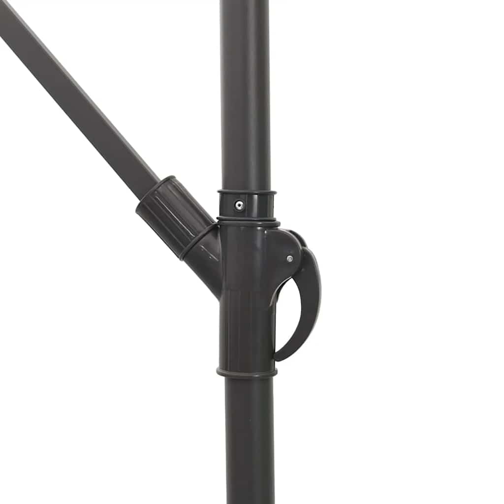 vidaXL Garden Parasol with LEDs and Steel Pole Brown 246x246x230 cm