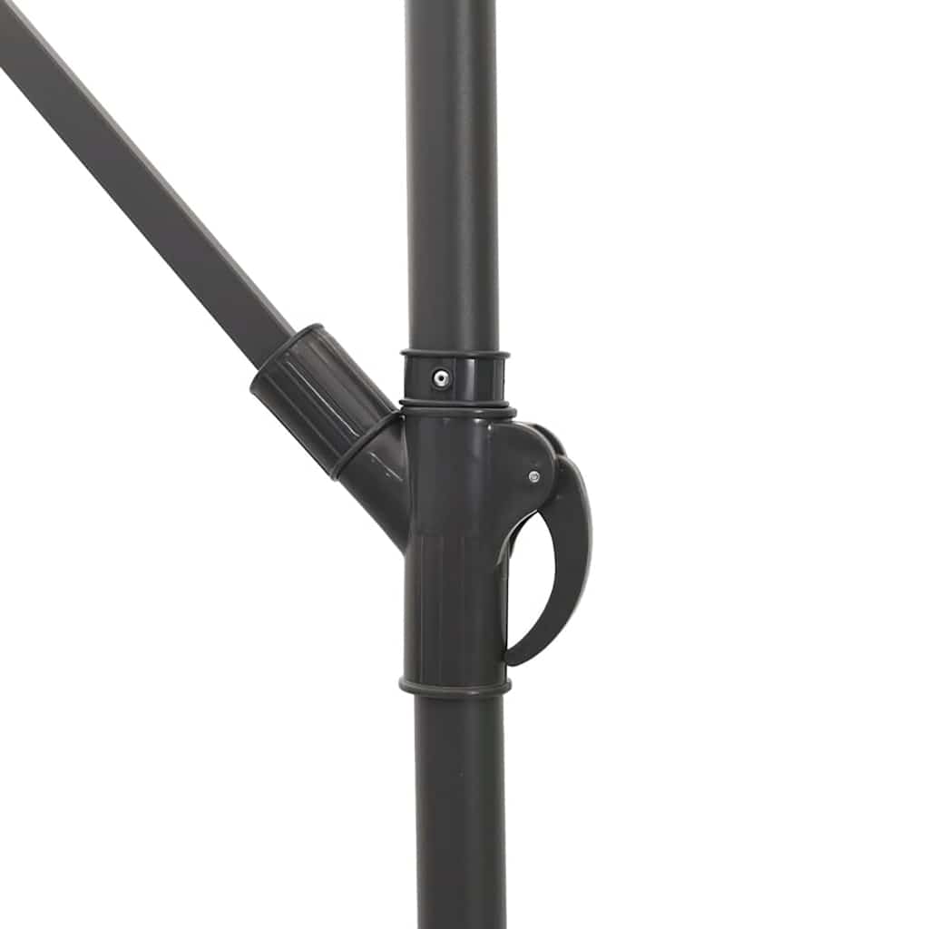 vidaXL Garden Parasol with with LEDs and Steel Pole Brown 269x269x235 cm