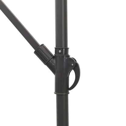 vidaXL Garden Parasol with with LEDs and Steel Pole Brown 269x269x235 cm