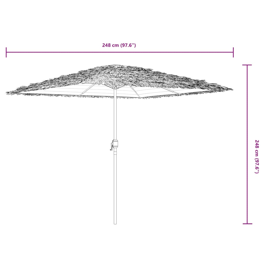 vidaXL Garden Parasol with Steel Pole Blue 248x248x248 cm
