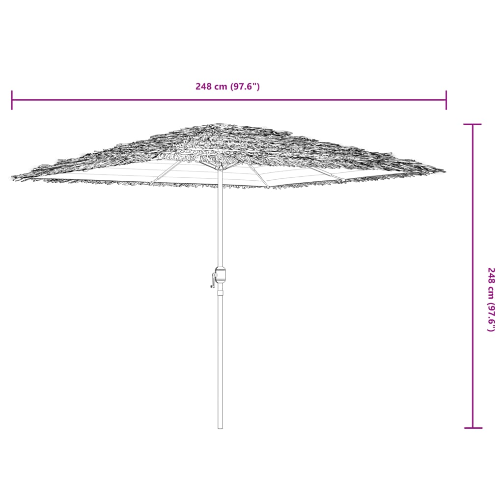 vidaXL Garden Parasol with Steel Pole Green 248x248x248 cm