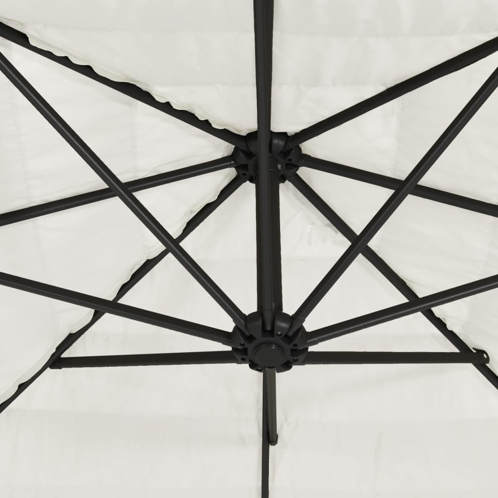 vidaXL Garden Parasol with Steel Pole White 248x248x248 cm