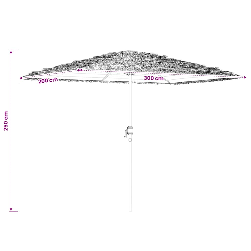 vidaXL Garden Parasol with Steel Pole Blue 300x200x250 cm