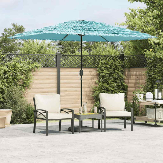 vidaXL Garden Parasol with Steel Pole Blue 300x200x250 cm