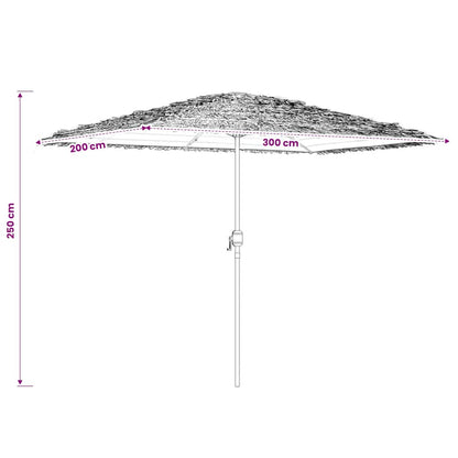 vidaXL Garden Parasol with Steel Pole Green 300x200x250 cm