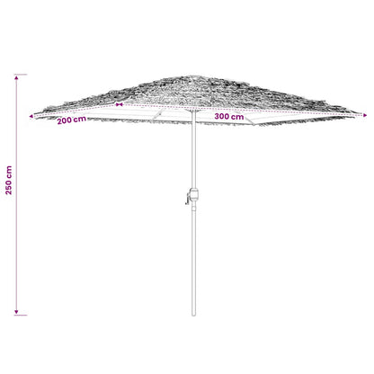 vidaXL Garden Parasol with Steel Pole White 300x200x250 cm