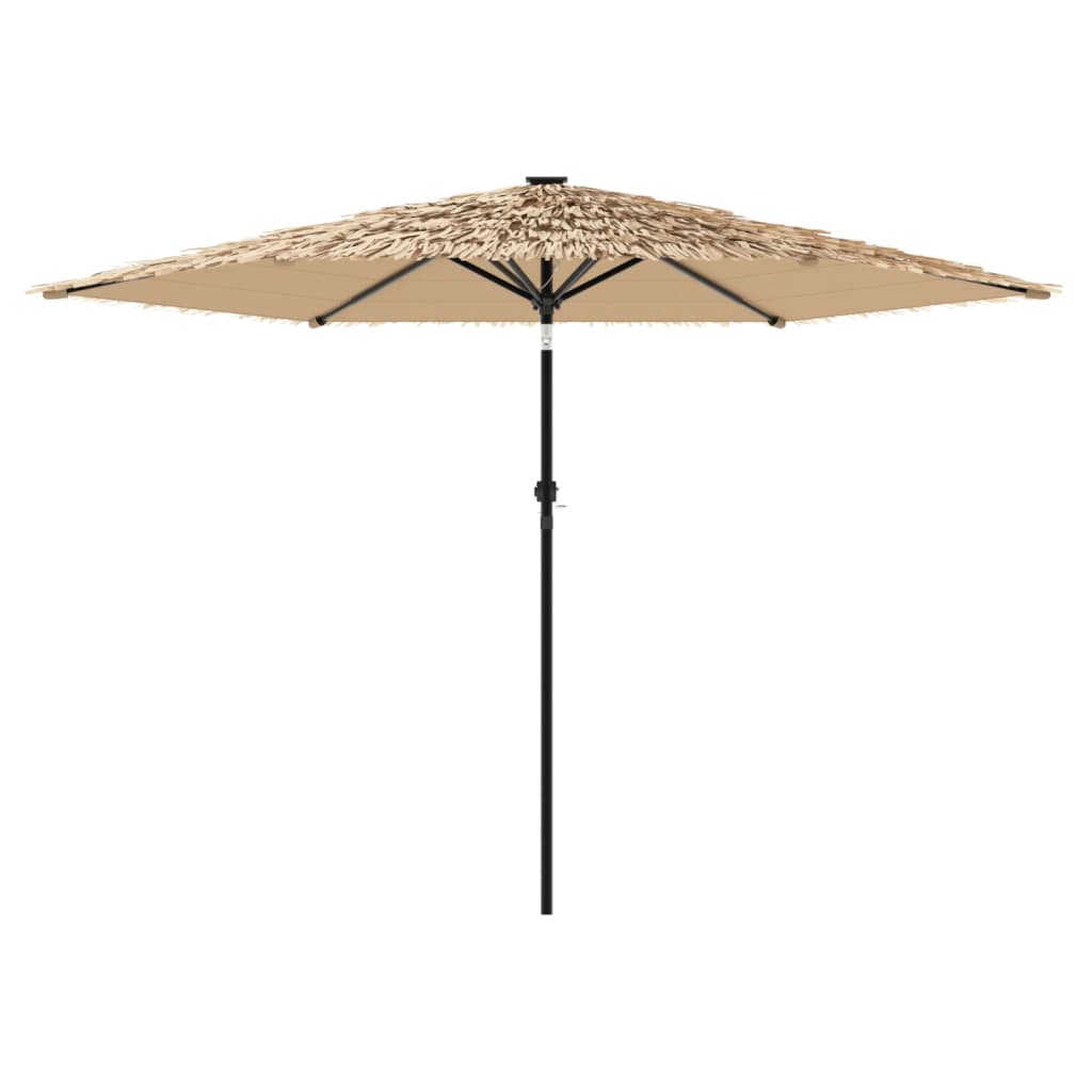 vidaXL Garden Parasol with Steel Pole Brown 288x288x225 cm