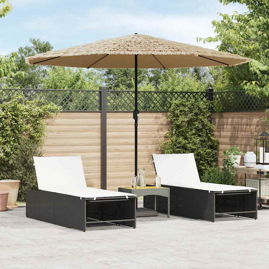 vidaXL Garden Parasol with Steel Pole Brown 324x324x247 cm