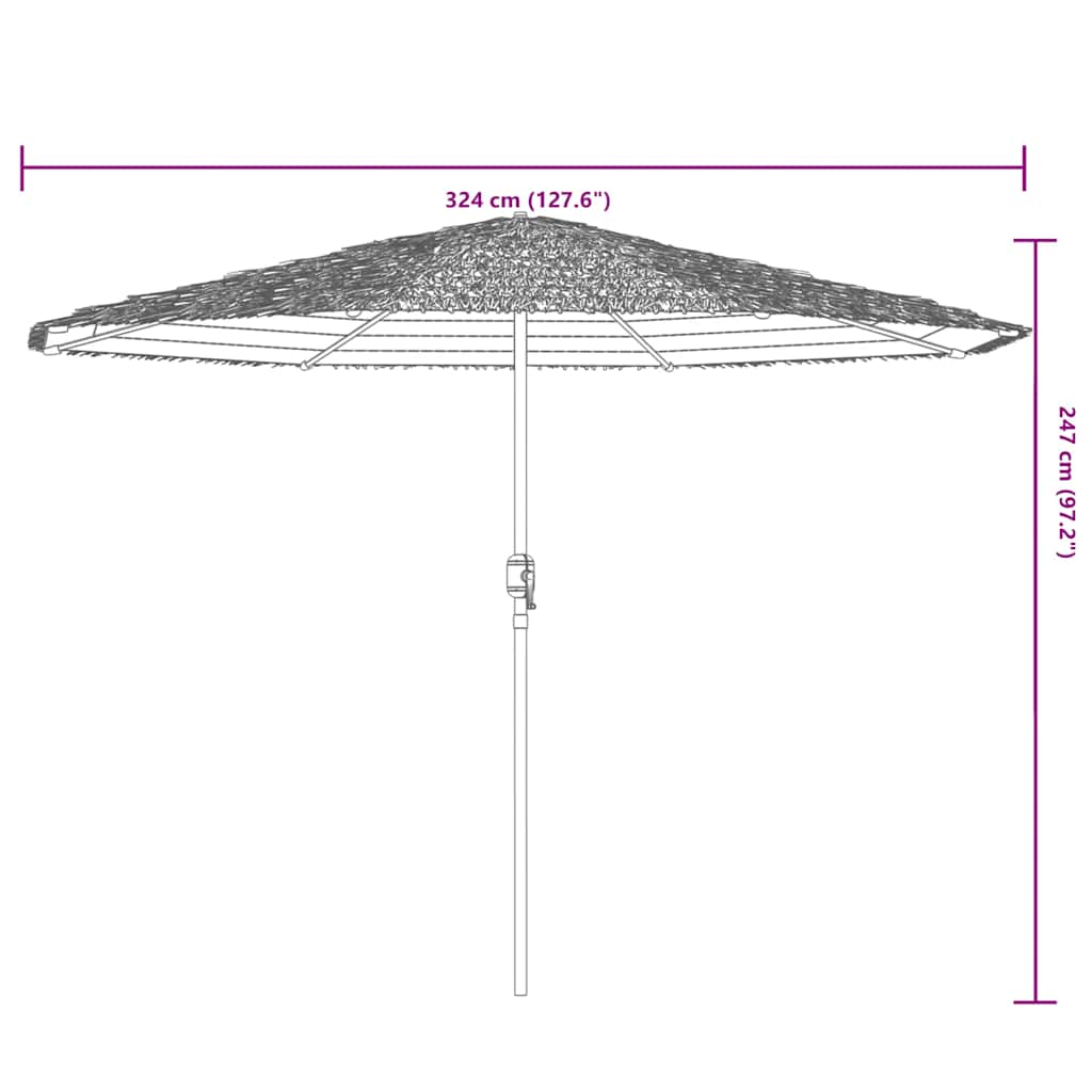 vidaXL Garden Parasol with Steel Pole Green 324x324x247 cm