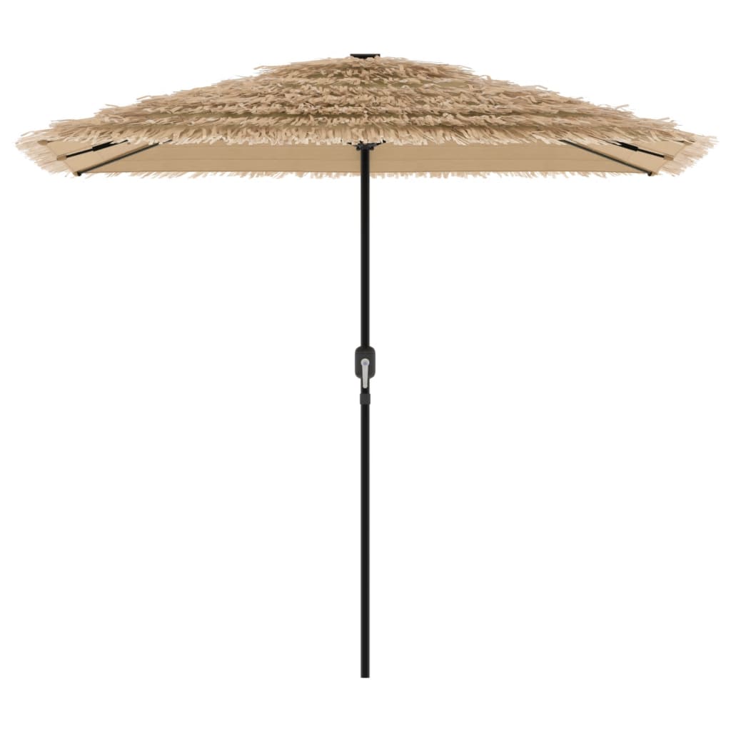 vidaXL Garden Parasol with LEDs and Steel Pole Brown 248x248x248 cm