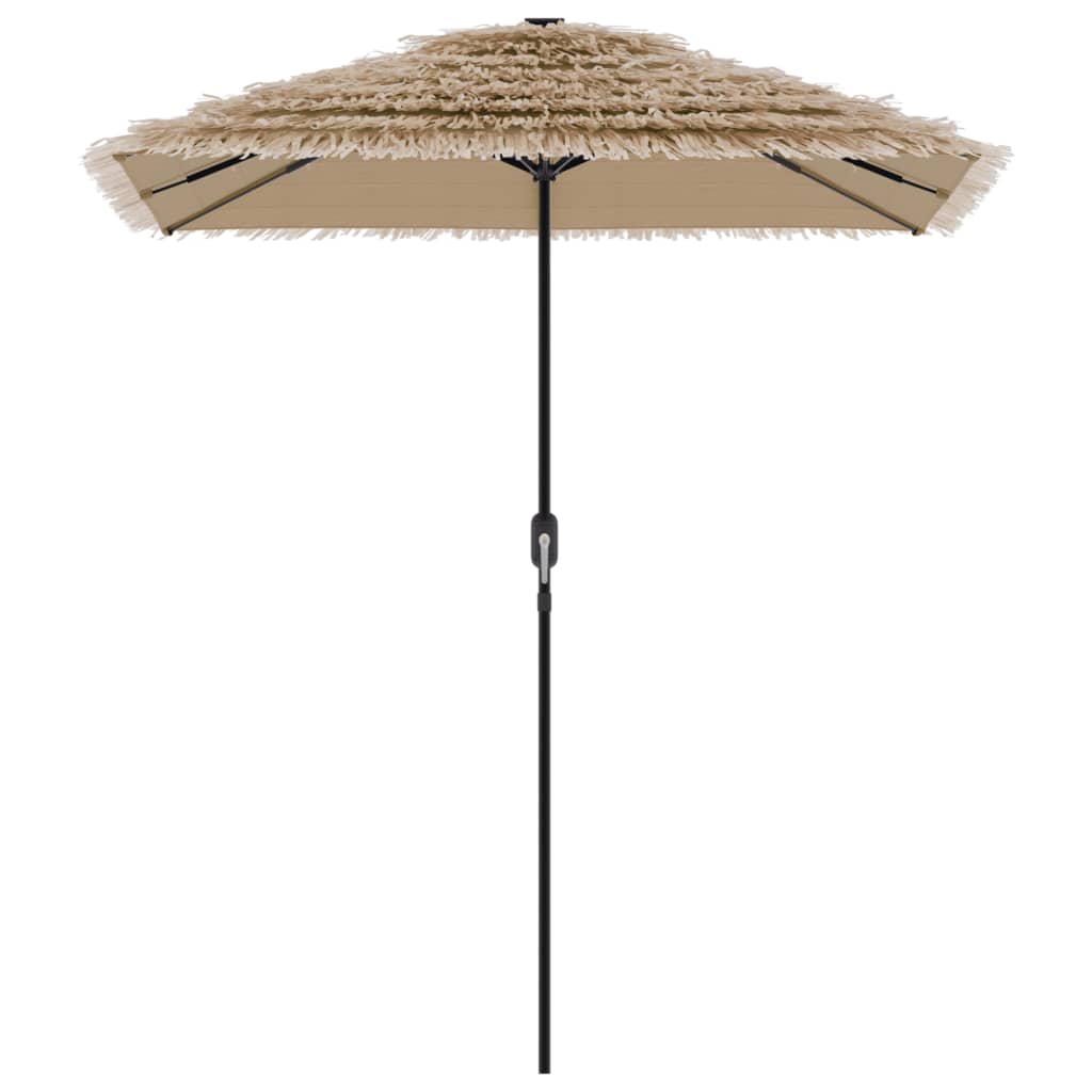 vidaXL Garden Parasol with LEDs and Steel Pole Brown 300x200x250 cm
