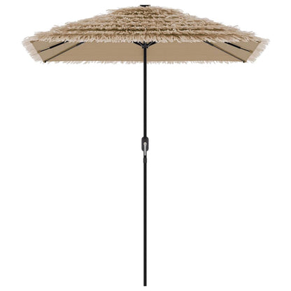 vidaXL Garden Parasol with LEDs and Steel Pole Brown 300x200x250 cm