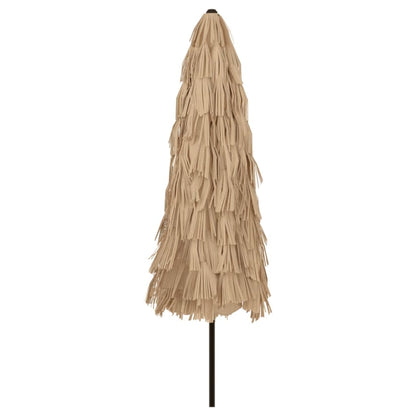 vidaXL Garden Parasol with LEDs and Steel Pole Brown 324x324x247 cm