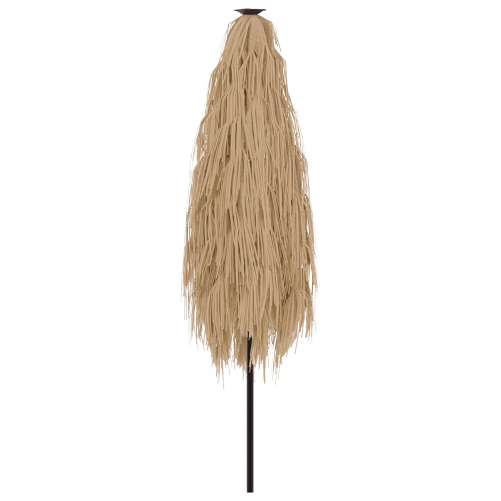vidaXL Garden Parasol with LEDs and Steel Pole Brown 388x388x248 cm