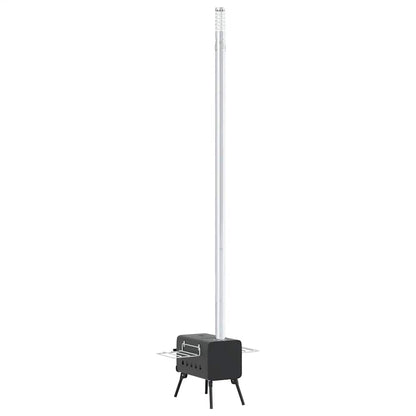 vidaXL Tent Wood Stove with Chimney and Foldable Legs Black Steel