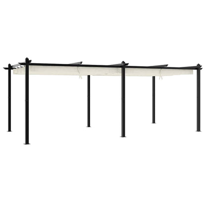 vidaXL Garden Gazebo with Retractable Roof Cream 3x6 m Aluminium