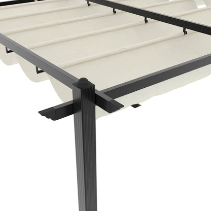 vidaXL Garden Gazebo with Retractable Roof Cream 3x6 m Aluminium