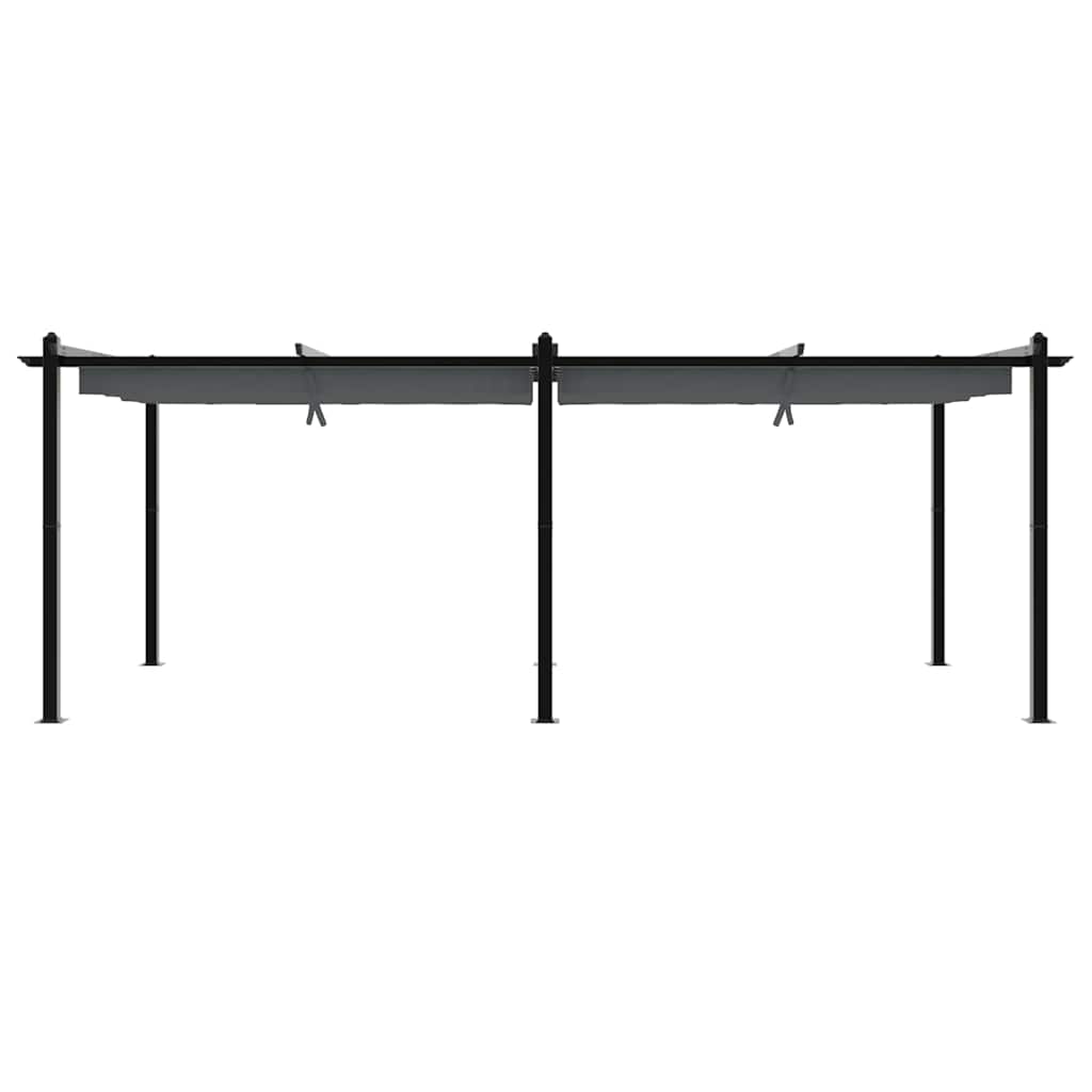 vidaXL Garden Gazebo with Retractable Roof Anthracite 3x6 m Aluminium
