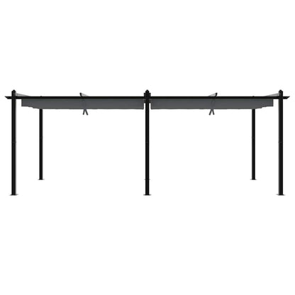 vidaXL Garden Gazebo with Retractable Roof Anthracite 3x6 m Aluminium