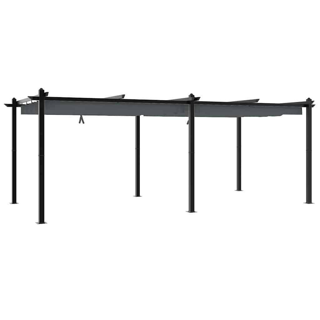 vidaXL Garden Gazebo with Retractable Roof Anthracite 3x6 m Aluminium