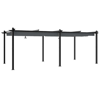 vidaXL Garden Gazebo with Retractable Roof Anthracite 3x6 m Aluminium