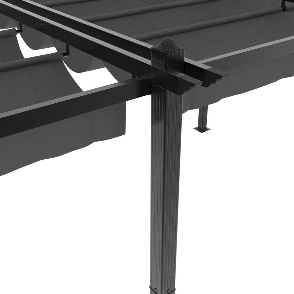 vidaXL Garden Gazebo with Retractable Roof Anthracite 3x6 m Aluminium