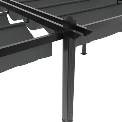vidaXL Garden Gazebo with Retractable Roof Anthracite 3x6 m Aluminium