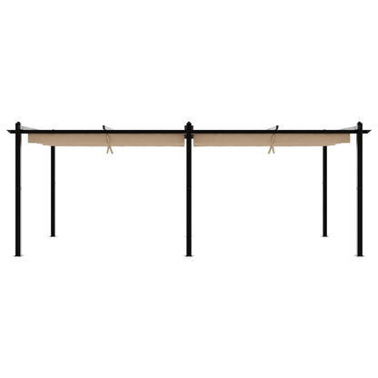 vidaXL Garden Gazebo with Retractable Roof Taupe 3x6 m Aluminium