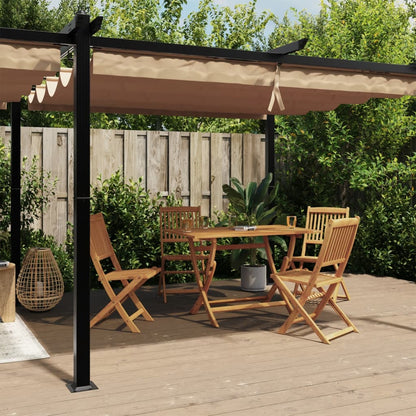 vidaXL Garden Gazebo with Retractable Roof Taupe 3x6 m Aluminium