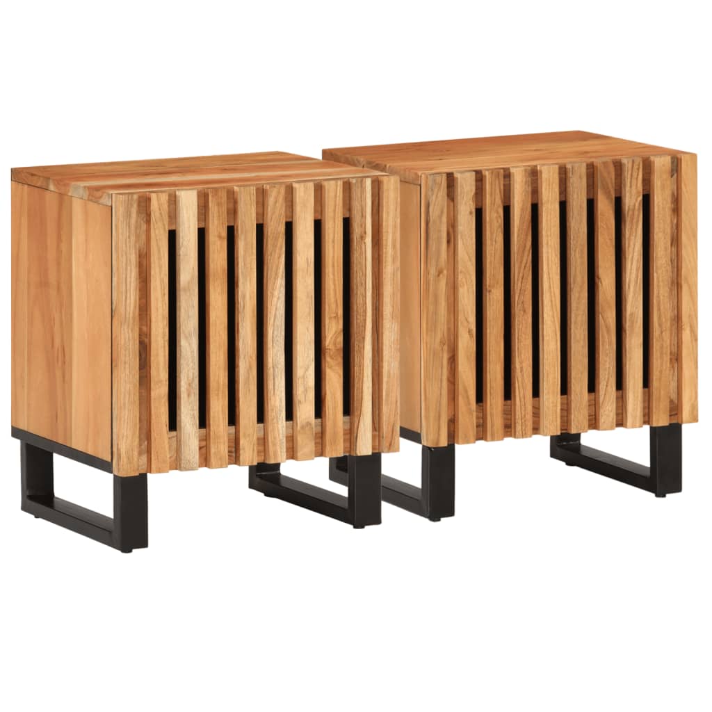 vidaXL Bedside Cabinets 2 pcs 40x34x46 cm Solid Wood Acacia