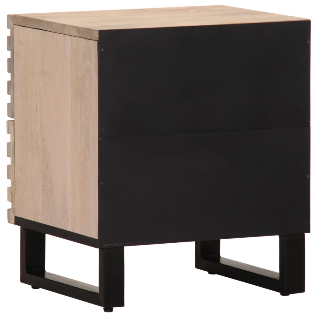 vidaXL Bedside Cabinet 40x34x46 cm Solid Wood Bleached Mango