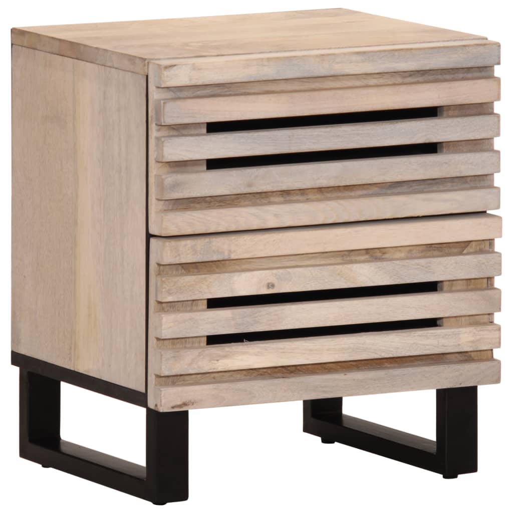 vidaXL Bedside Cabinets 2 pcs 40x34x46 cm Solid Wood Bleached Mango