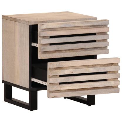 vidaXL Bedside Cabinets 2 pcs 40x34x46 cm Solid Wood Bleached Mango