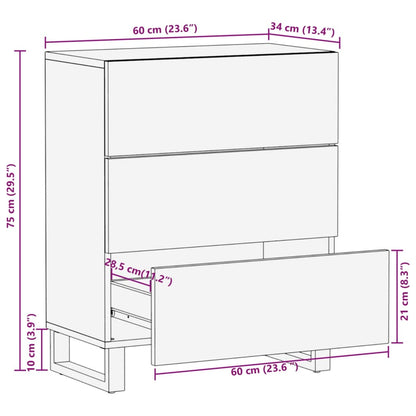 vidaXL Sideboard 60x34x75 cm Solid Wood Acacia