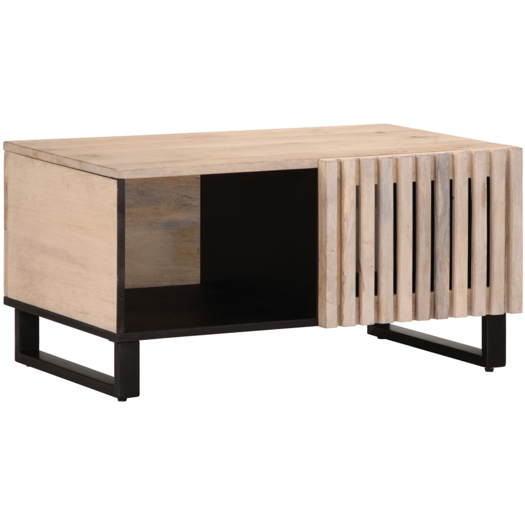 vidaXL Coffee Table White 80x51x40 cm Solid Wood Mango