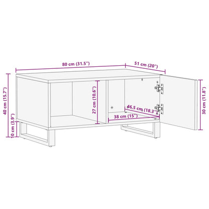 vidaXL Coffee Table White 80x51x40 cm Solid Wood Mango