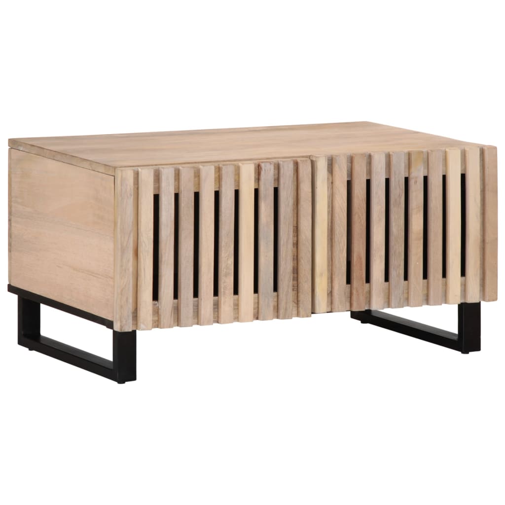 vidaXL Coffee Table White 80x51x40 cm Solid Wood Mango