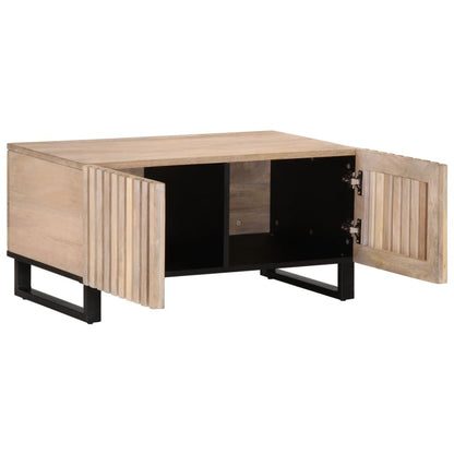 vidaXL Coffee Table White 80x51x40 cm Solid Wood Mango