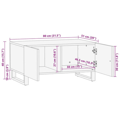 vidaXL Coffee Table White 80x51x40 cm Solid Wood Mango