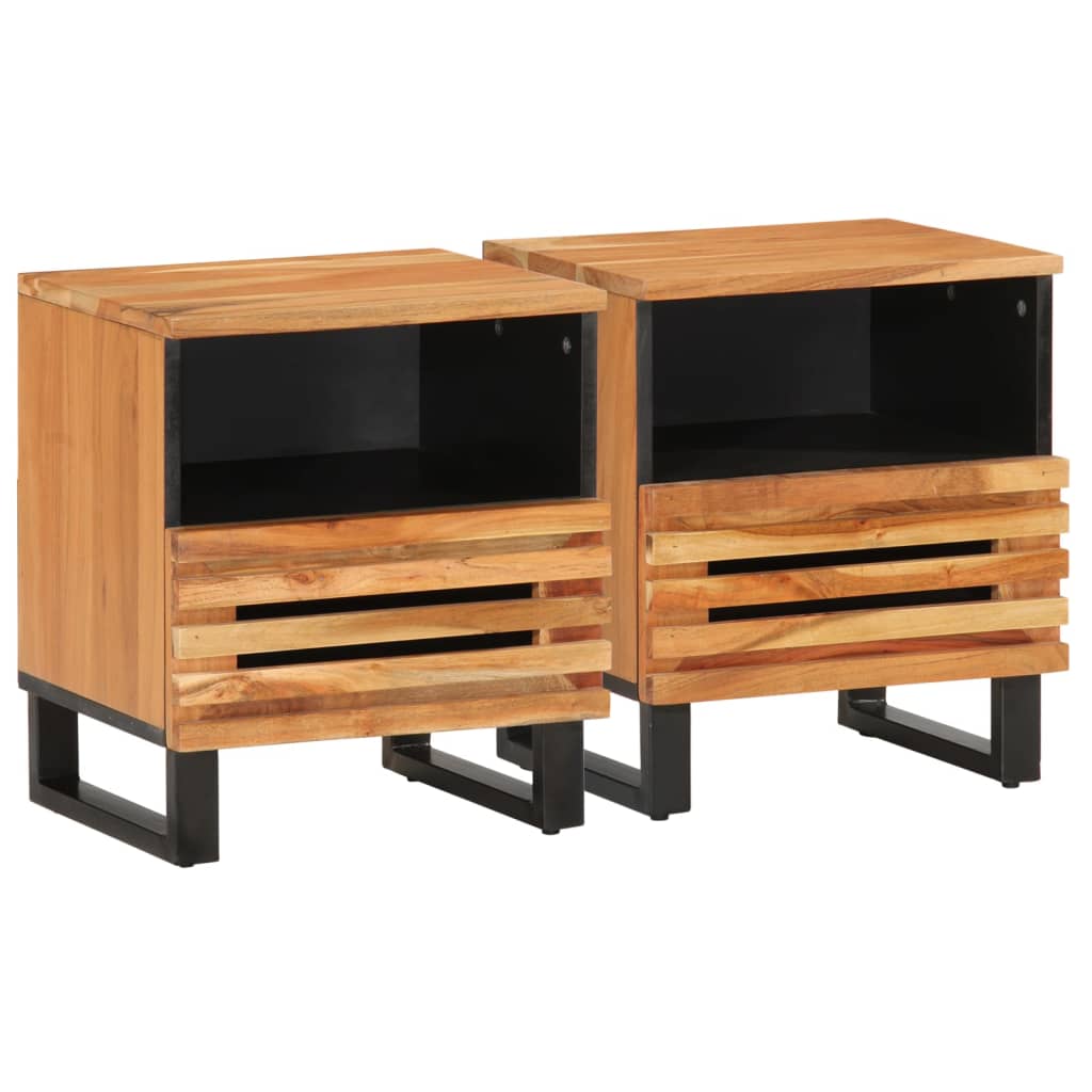 vidaXL Bedside Cabinets 2 pcs 40x34x46 cm Solid Wood Acacia