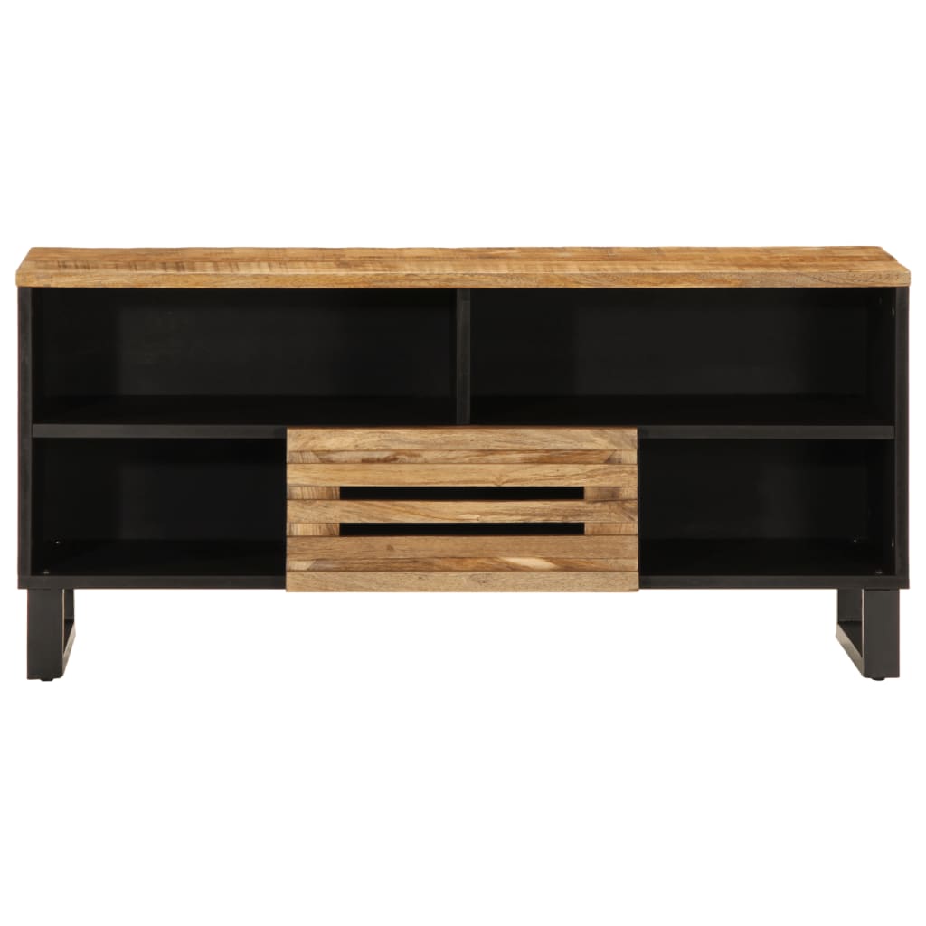vidaXL TV Cabinet 100x34x46 cm Solid Wood Rough Mango