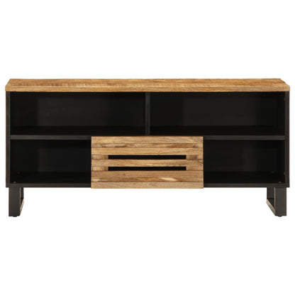 vidaXL TV Cabinet 100x34x46 cm Solid Wood Rough Mango