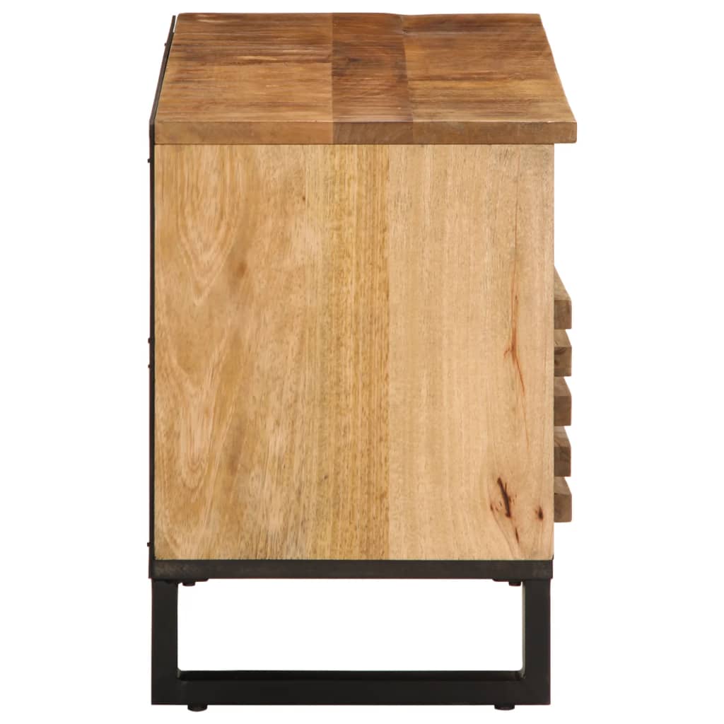 vidaXL TV Cabinet 100x34x46 cm Solid Wood Rough Mango