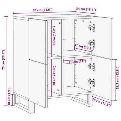 vidaXL Sideboard 60x34x75 cm Solid Wood Acacia