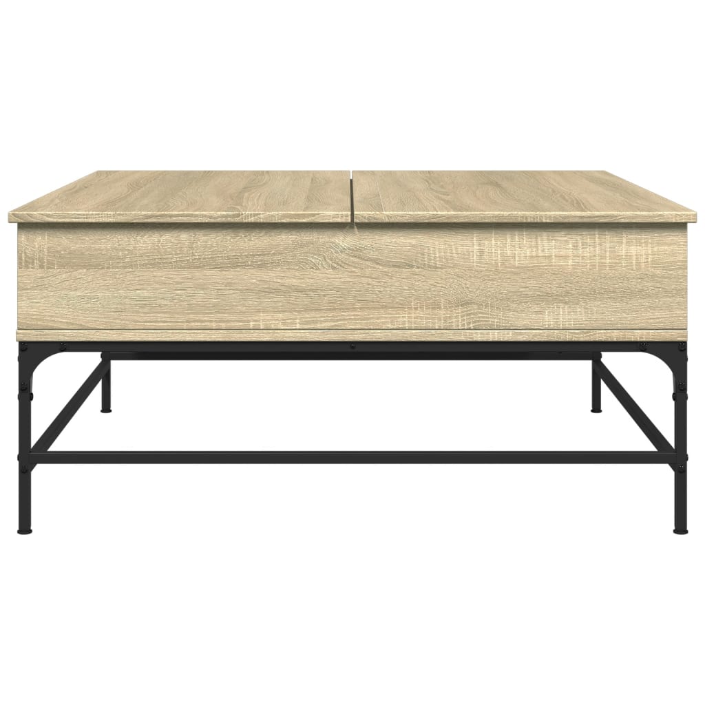 vidaXL Coffee Table Sonoma Oak 95x95x45 cm Engineered Wood and Metal
